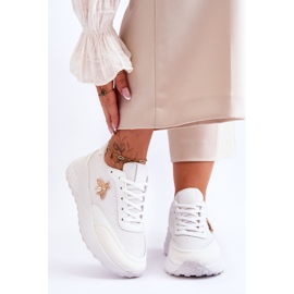 PS1 Chaussures de sport brillantes avec décoration Seneca blanche 1