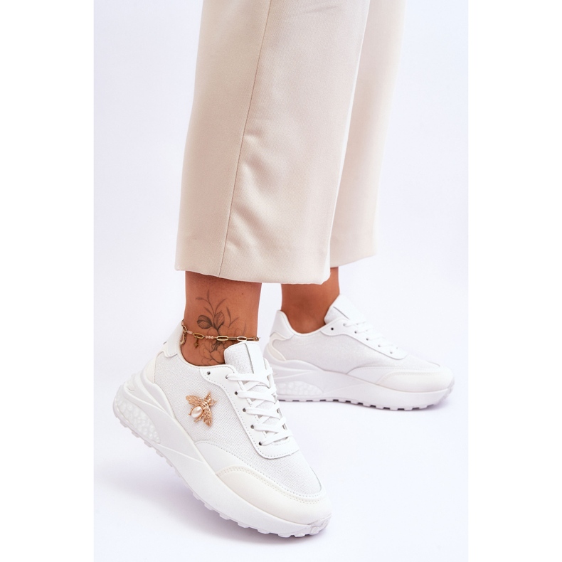 PS1 Chaussures de sport brillantes avec décoration Seneca blanche 2