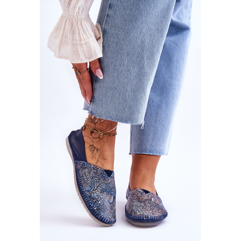 Ballerines en Cuir pour Femme Maciejka 01930-103 Bleu Marine 1