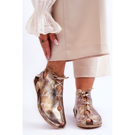Bottines en Cuir Léger Maciejka 03426-42 Doré d'or 1