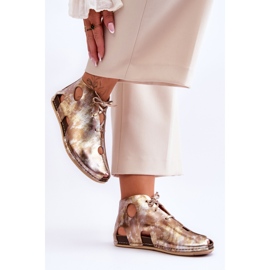 Bottines en Cuir Léger Maciejka 03426-42 Doré d'or 3