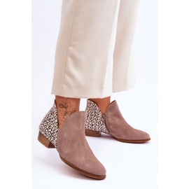 Maciejka Bottines en Cuir avec Taches 04091-55 Beige Foncé 1 Maciejka Bottines en Cuir avec Taches 04091-55 Beige Foncé 1