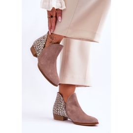 Maciejka Bottines en Cuir avec Taches 04091-55 Beige Foncé 2 Maciejka Bottines en Cuir avec Taches 04091-55 Beige Foncé 2