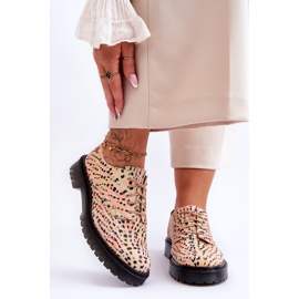 Chaussures Oxford en Cuir pour Femme Maciejka 04087-18 Orange-Noir 1