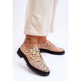 Chaussures Oxford en Cuir pour Femme Maciejka 04087-18 Orange-Noir 2