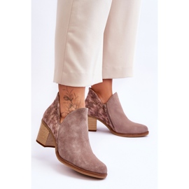 Bottes à Talon en Cuir pour Femme Maciejka 04492-14 Beige Foncé 1