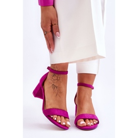 FB1 Sandales en daim violettes à talons bas Quincy 1