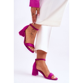 FB1 Sandales en daim violettes à talons bas Quincy 3