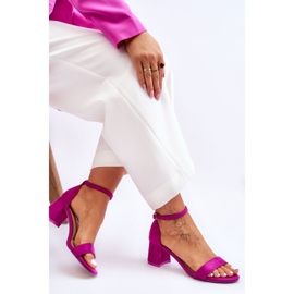 FB1 Sandales en daim violettes à talons bas Quincy 5