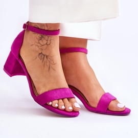 FB1 Sandales en daim violettes à talons bas Quincy 6