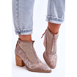 Bottine Cuir Avec Filet Maciejka 05842-04 Beige 1