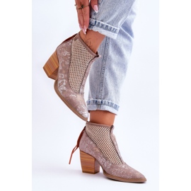 Bottine Cuir Avec Filet Maciejka 05842-04 Beige 2