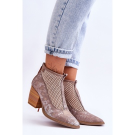 Bottine Cuir Avec Filet Maciejka 05842-04 Beige 8