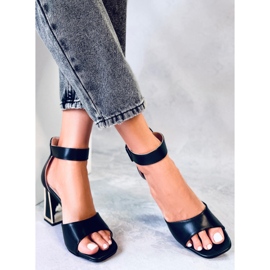 Tamara Sandales à talons géométriques noires 2