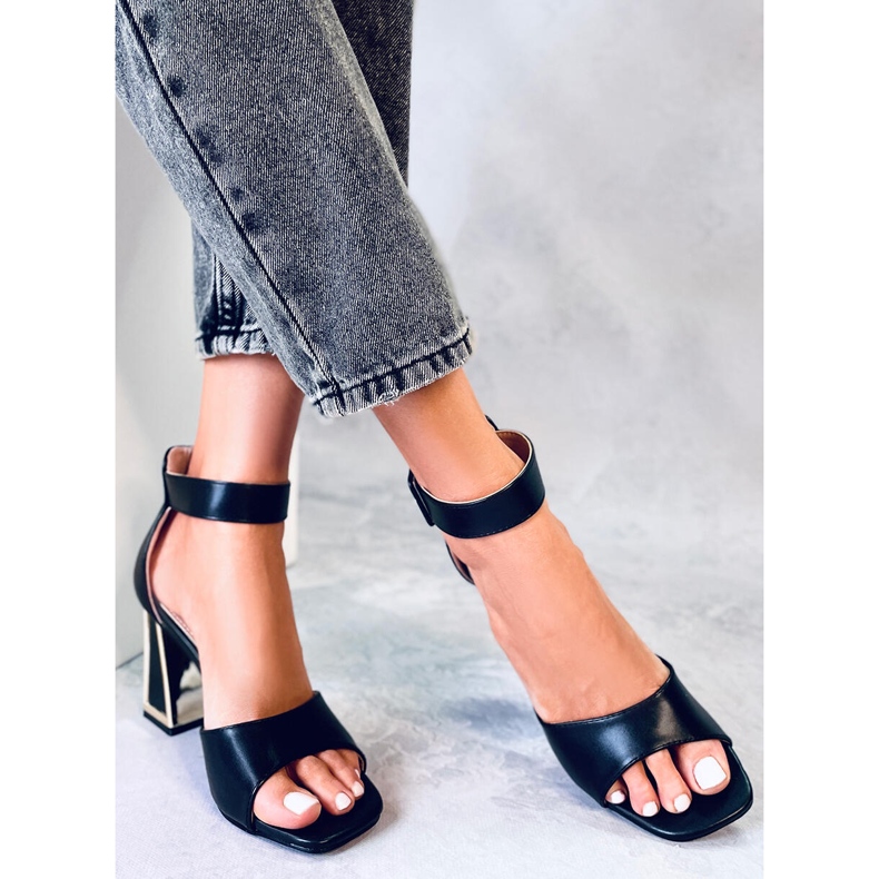 Tamara Sandales à talons géométriques noires 2