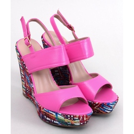 Sandales compensées colorées Homme Rose 1