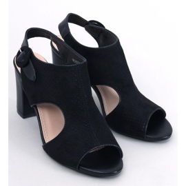 Morillo Sandales à talon ajourées noires 1