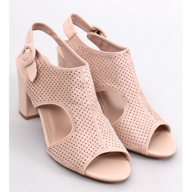 Sandales ajourées à talon Morillo Beige 1