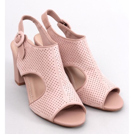 Sandales à talon ajourées Morillo rose 1