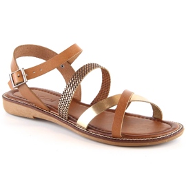 Sandales plates marron femme Potocki RS64007 2