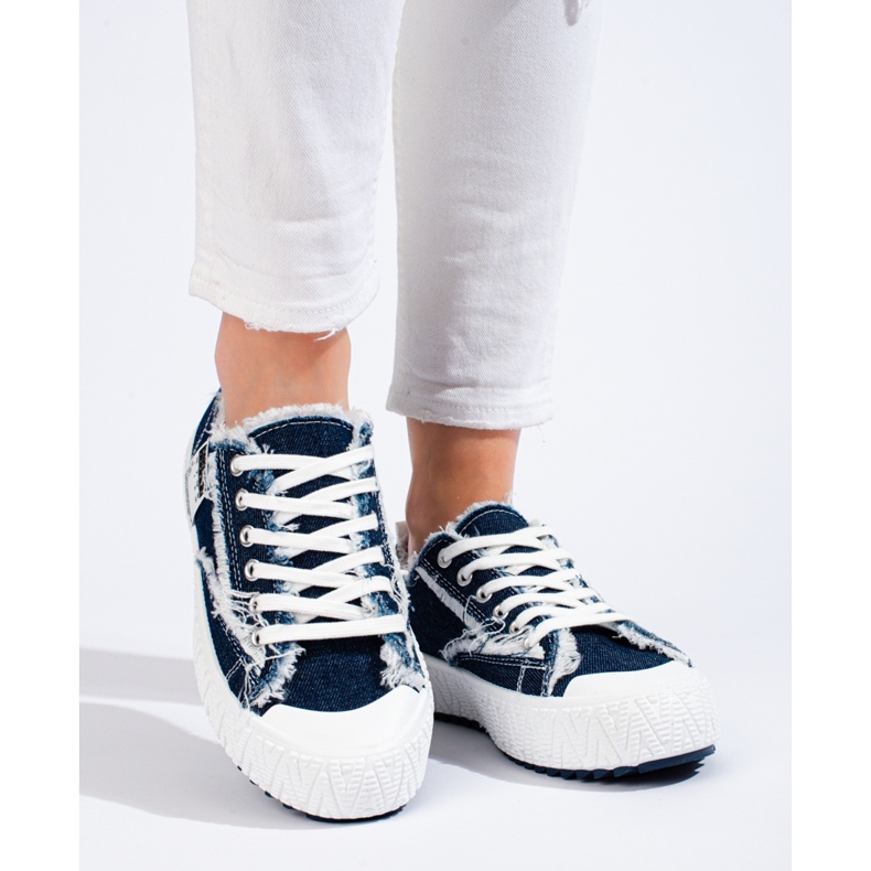 Baskets à plateforme bleu marine Shelovet 1 Baskets à plateforme bleu marine Shelovet 1