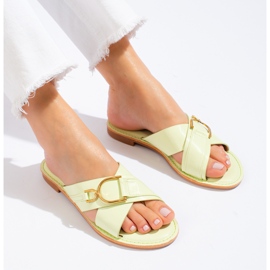 Chaussons femme Shelovet verts 2