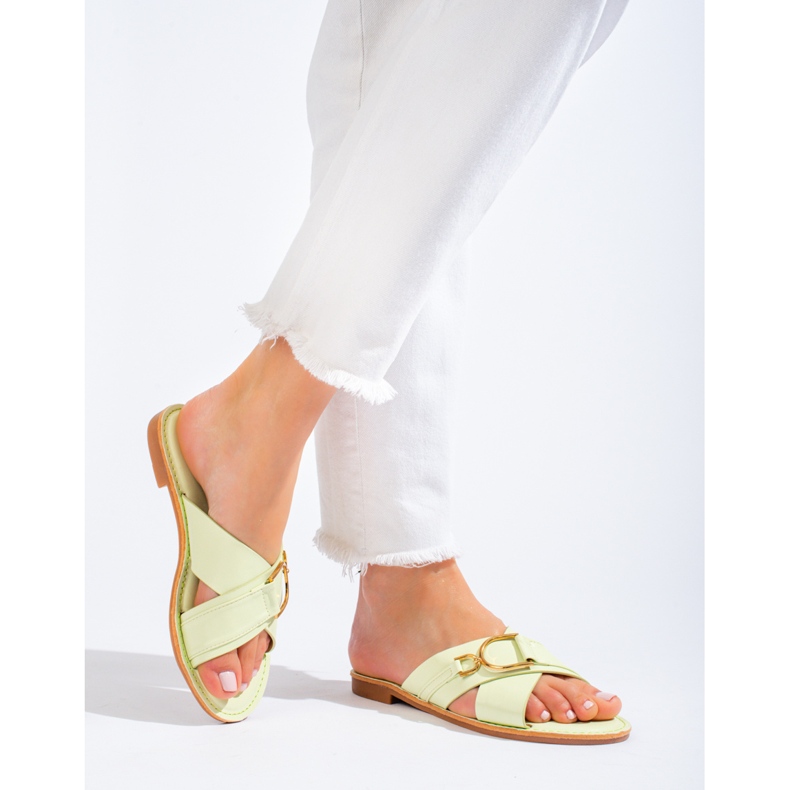 Chaussons femme Shelovet verts 1