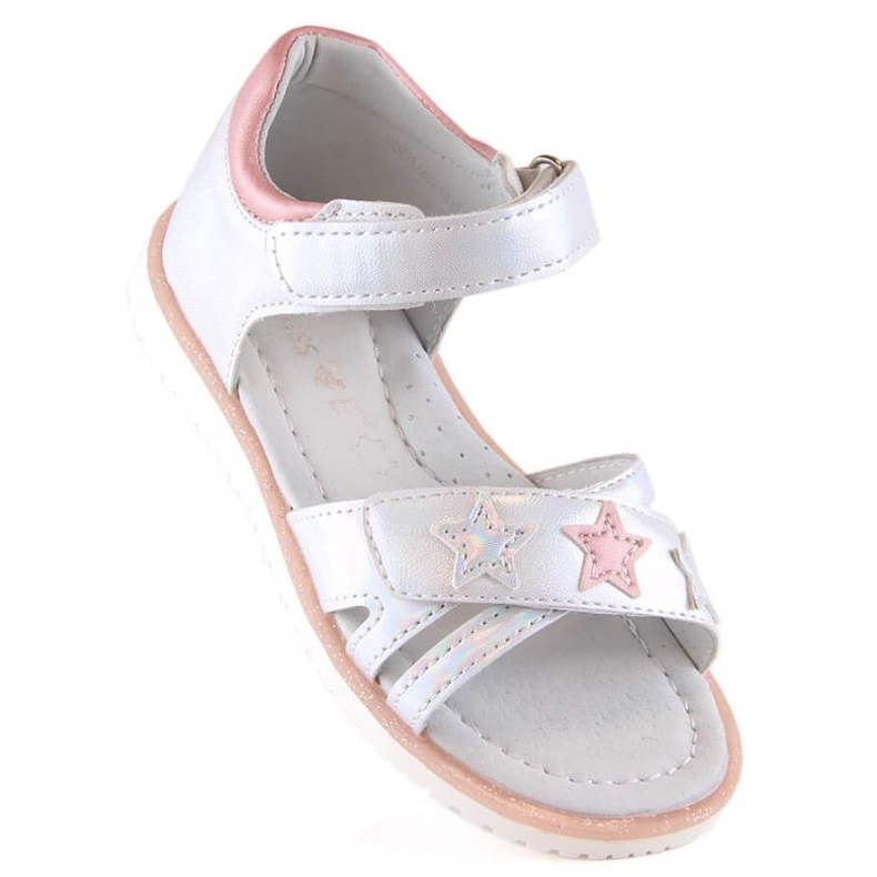 Sandales velcro Miss Jr EVE427B argent 1