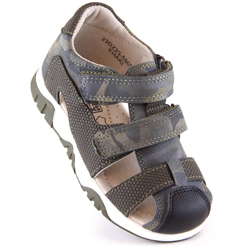 Sandales velcro camo News Jr 5909 kaki vert 1