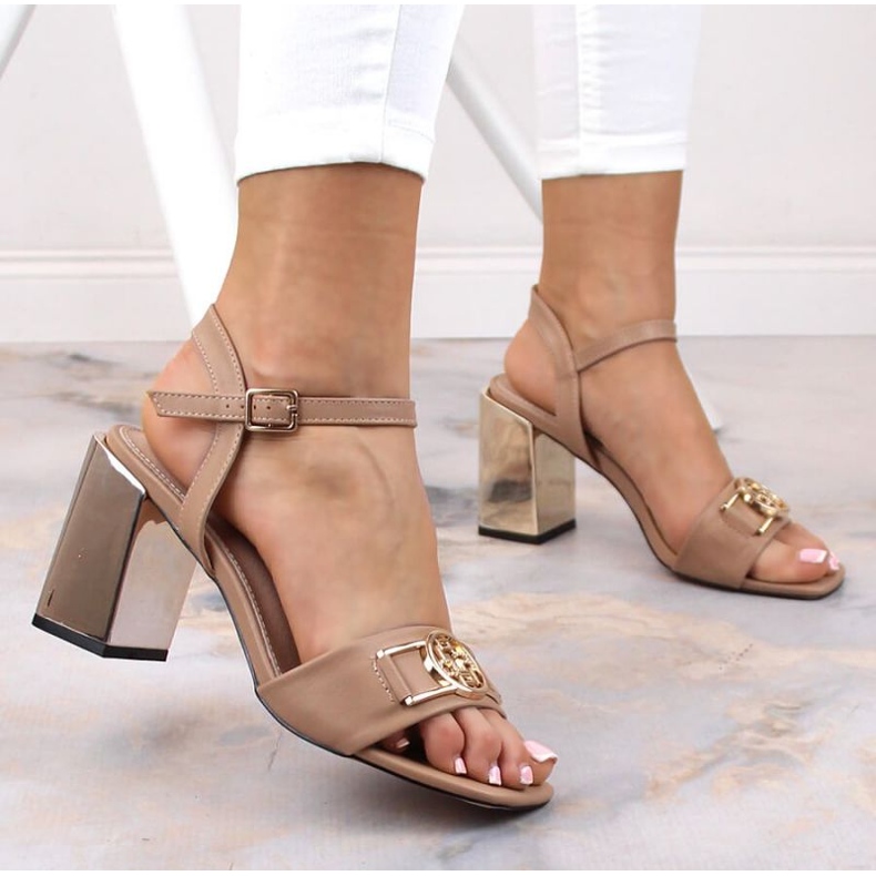 Sandales à talon miroir Filippo W PAW446B beige 2