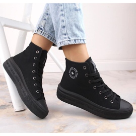 Baskets plateforme à la cheville Big Star W INT1875A noir le noir 1 Baskets plateforme à la cheville Big Star W INT1875A noir le noir 1