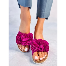 BM Sandales compensées à fleurs Peluso Fuchsia rose 1