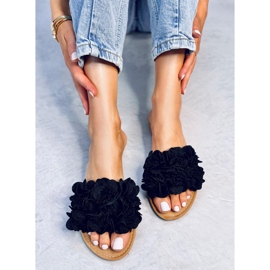 Pantoufles à fleurs noires Corey le noir 3