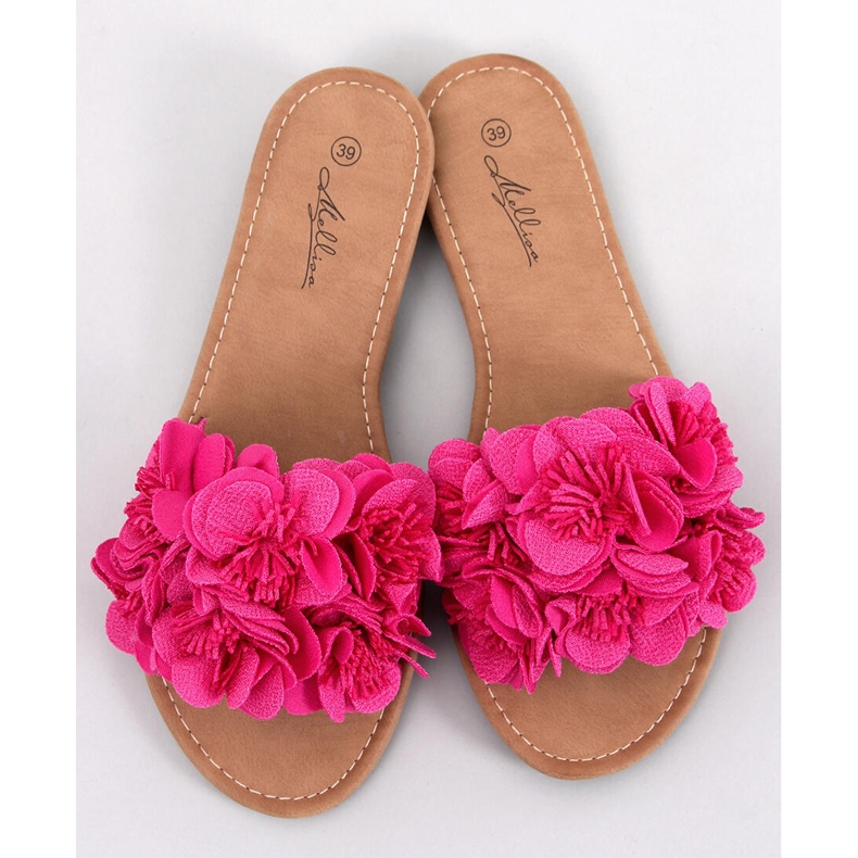 Chaussons Corey Fleur Fuchsia rose 1
