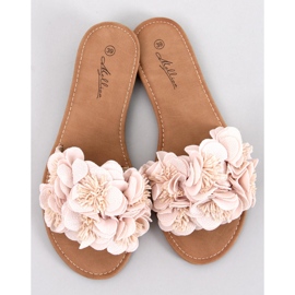 Pantoufles à fleurs Corey Beige 1