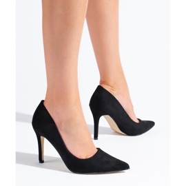 Goodin Escarpins en daim noir le noir 2