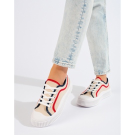 Baskets basses à plateforme pour femmes Shelovet beige 1 Baskets basses à plateforme pour femmes Shelovet beige 1