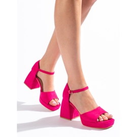 Sandales à talon en daim rose Vinceza 3