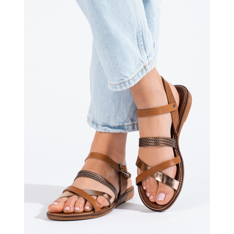 W. Potocki Sandales en cuir marron femme Potocki brun 1