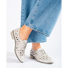 W. Potocki Chaussures à lacets femme ajourées Potocki argent 3