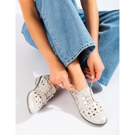 W. Potocki Chaussures à lacets femme ajourées Potocki argent 2