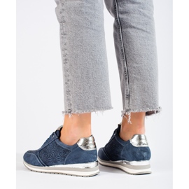 Baskets compensées Shelovet bleu marine en cuir, femmes 1 Baskets compensées Shelovet bleu marine en cuir, femmes 1