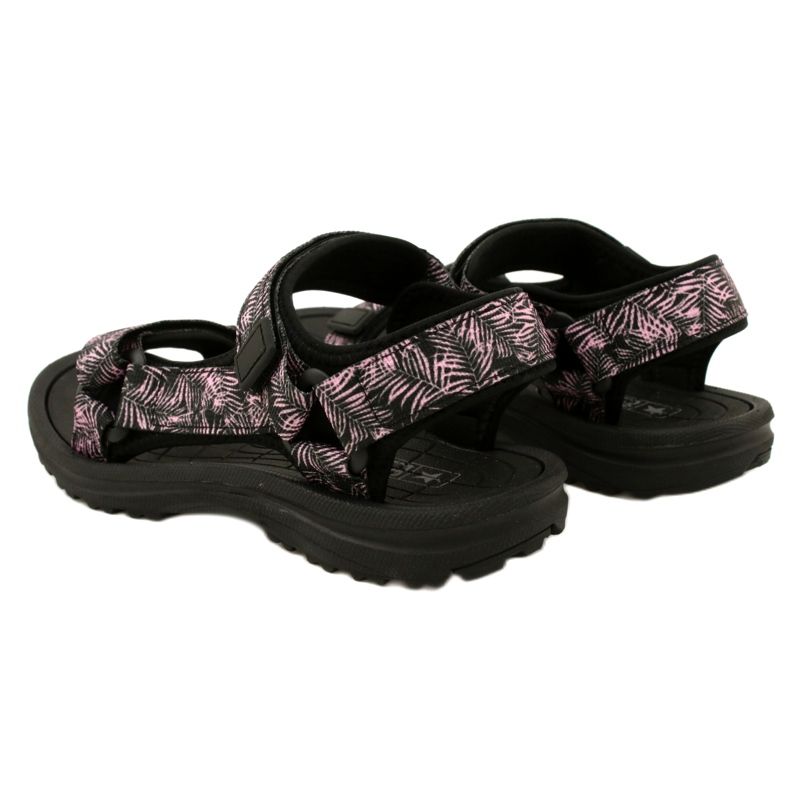 Sandales de sport noires pour femmes avec velcro News 23SD11-5630 le noir 5