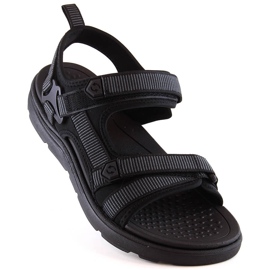 Sandales de sport pour hommes noires avec velcro News 23MN11-5623 le noir 1