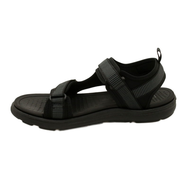 Sandales de sport pour hommes noires avec velcro News 23MN11-5623 3