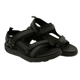 Sandales de sport pour hommes noires avec velcro News 23MN11-5623 6