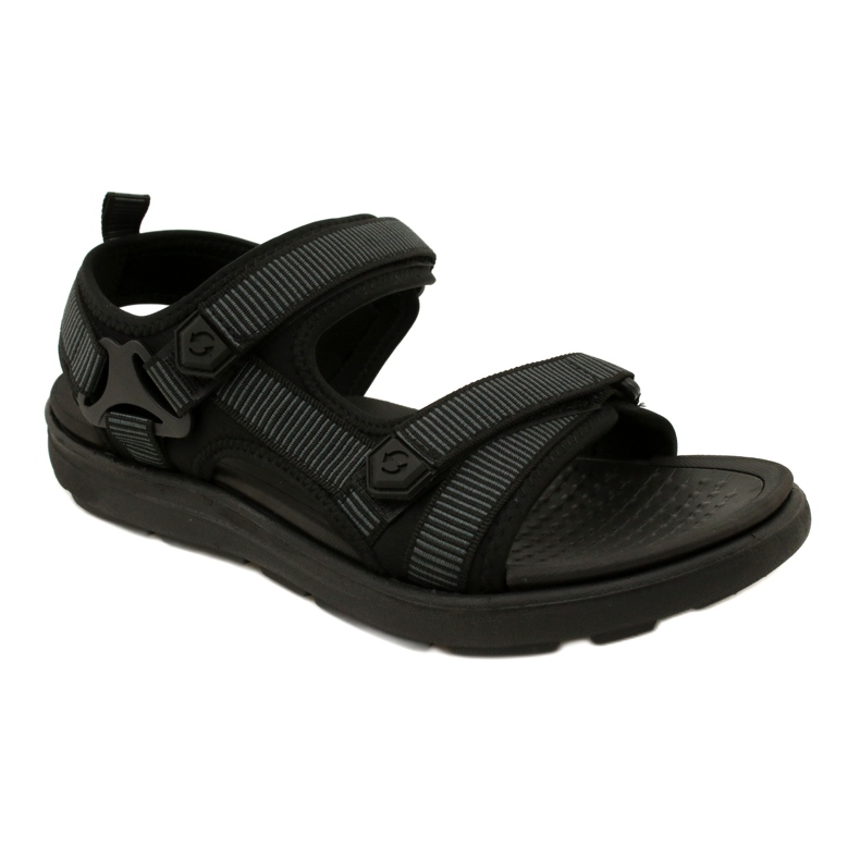 Sandales de sport pour hommes noires avec velcro News 23MN11-5623 le noir 2