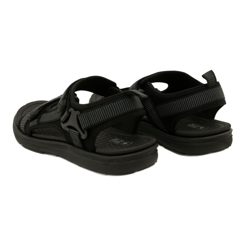 Sandales de sport pour hommes noires avec velcro News 23MN11-5623 le noir 5