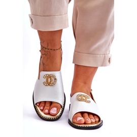 Sandales Femme Avec Décoration S.Barski KV-2775-49 Argent 4