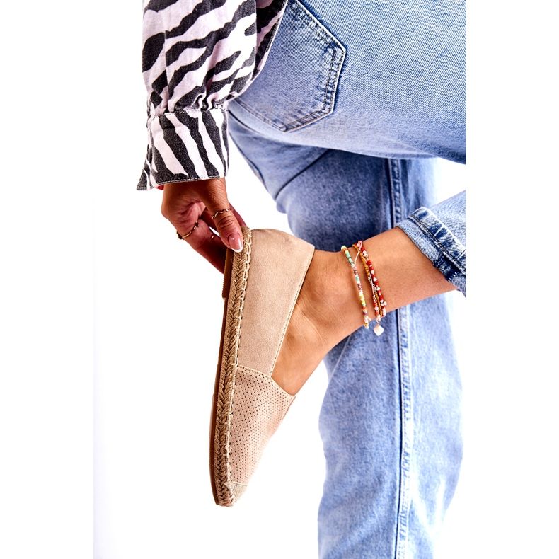 PG1 Espadrilles en daim à enfiler pour femmes Beige Corry 3